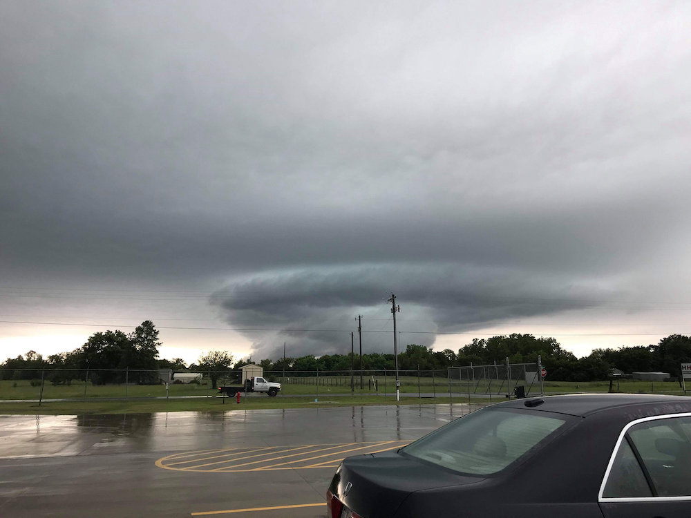 A storm cloud formation is seen in Collinsville, Oklahoma May 20, 2019 in this picture obtained from social media on May 21, 2019. u00e2u20acu201d Picture by Briu00e2u20acu2122anne Walton via Reuters 