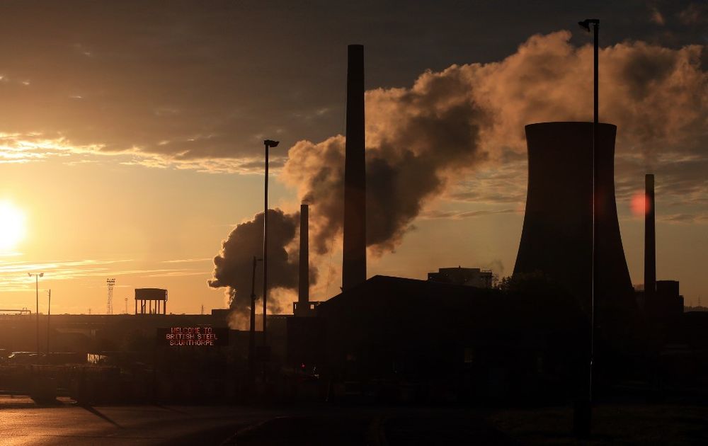 British Steelu00e2u20acu2122s Scunthorpe plant is pictured at dawn in north Lincolnshire, north east England on May 22, 2019. u00e2u20acu201d AFP pic