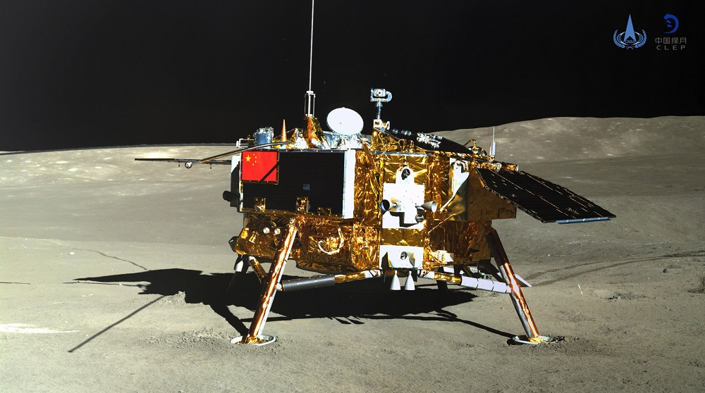This picture taken by the Yutu-2 moon rover and released on January 11, 2019 by the China National Space Administration (CNSA) via CNS shows the Changu00e2u20acu2122e-4 lunar probe on the far side of the moon. u00e2u20acu201d AFP pic    