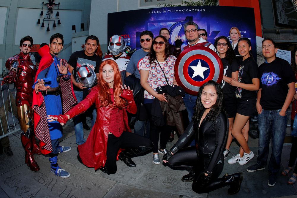 Avengers fans gather at the TCL Chinese Theatre in Hollywood to attend the opening screening of u00e2u20acu02dcAvengers: Endgameu00e2u20acu2122 in Los Angeles, California, April 25, 2019. u00e2u20acu201d Reuters pic