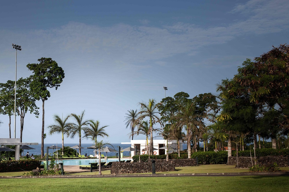 A picture taken on April 20, 2019 shows the swimming pool and the garden of the Sofitel Hotel in Sipopo, nearly 16km from Malabo in Equatorial Guinea. u00e2u20acu201d AFP pic  