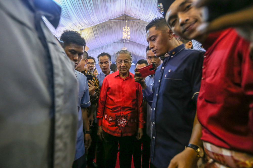 Prime Minster Tun Dr Mahathir Mohamad at the PPBM dinner event in Segambut May 2, 2019. u00e2u20acu201d Picture by Hari Anggara