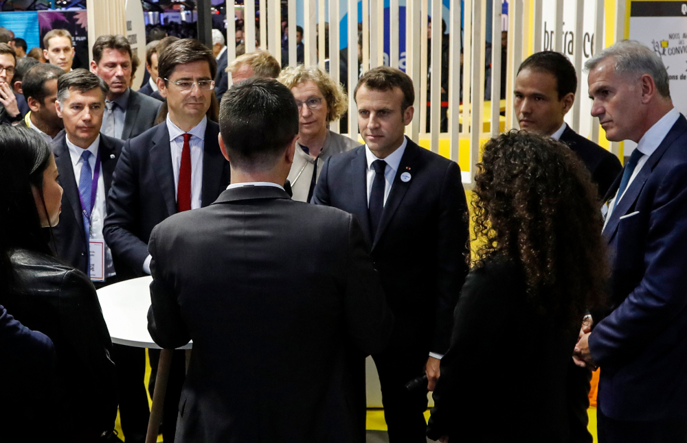 French President Emmanuel Macron visits the Vivatech French tech trade show at Paris Expo in Paris May 16, 2019. u00e2u20acu201d AFP pic 