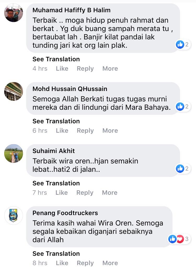 Social media users with comments of praise for the contractors because of their hard work. — Picture via Facebook/ Majlis Perbandaran Seberang Perai