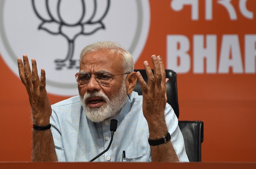Indian Prime Minister Narendra Modi takes part in a press conference in New Delhi on May 17, 2019. u00e2u20acu201d AFP pic