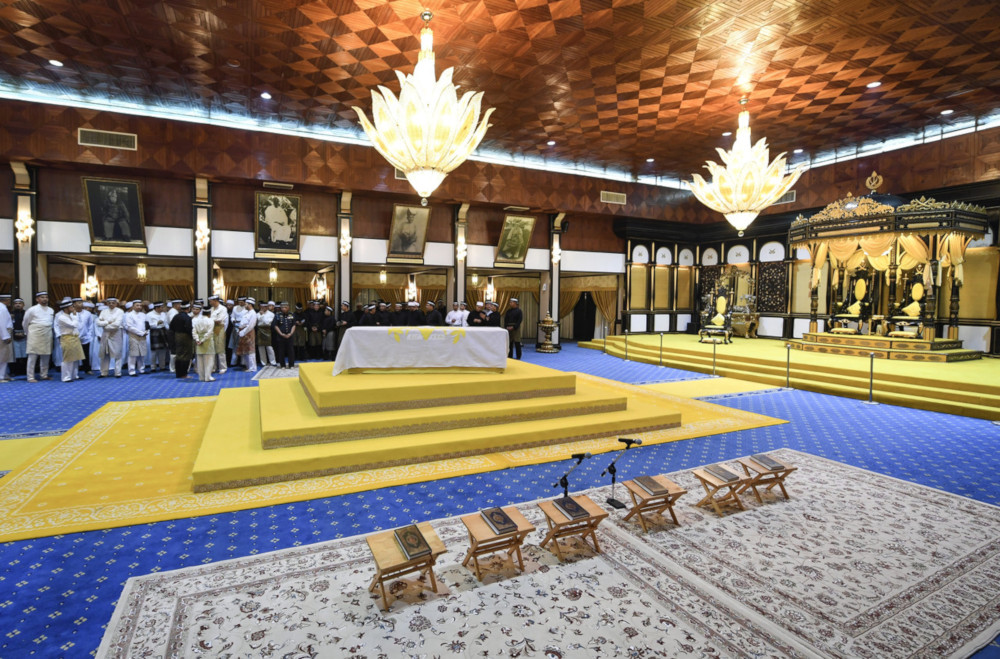 The remains of Paduka Ayahanda Sultan Haji Ahmad Shah Al-Mustau00e2u20acu2122in Billah at the Balairung Seri, Istana Abu Bakar in Pekan May 22, 2019. u00e2u20acu201d Bernama pic 