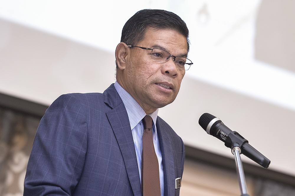 Minister of Domestic Trade and Consumer Affairs Datuk Seri Saifuddin Nasution Ismail speaks during opening ceremony of the Food Bank Malaysia Seminar in Putrajaya May 13, 2019. u00e2u20acu2022 Picture by Miera Zulyana