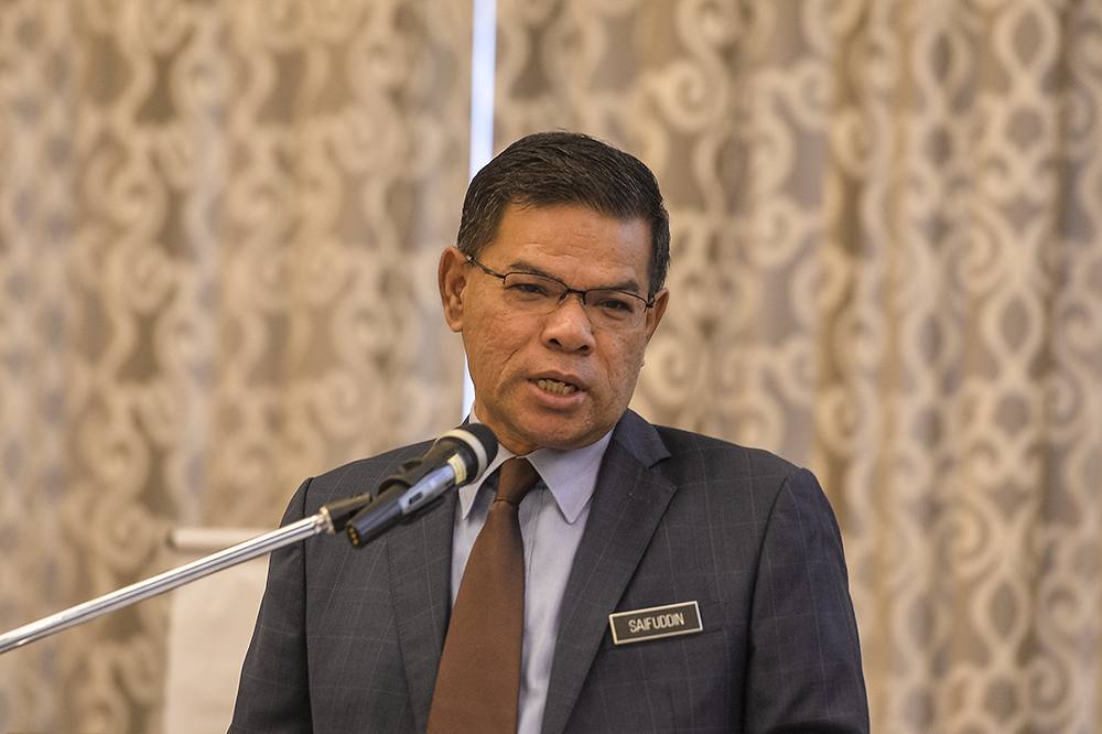 Minister of Domestic Trade and Consumer Affairs Datuk Seri Saifuddin Nasution Ismail speaks during opening ceremony of the Food Bank Malaysia Seminar in Putrajaya May 13, 2019. u00e2u20acu2022 Picture by Miera Zulyana