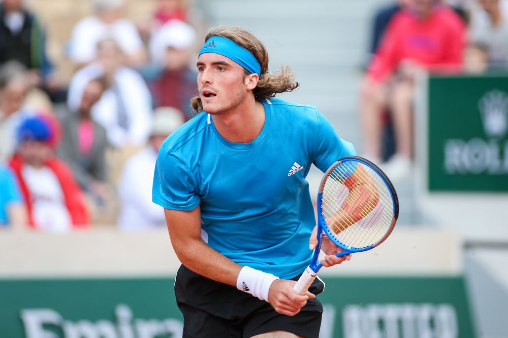 Stefanos Tsitsipas of Greece during the menu00e2u20acu2122s singles second round match of the French Open tournament against Hugo Dellien of Bolivia at the Roland Garros in Paris, France, May 29, 2019. u00e2u20acu201d Photo by AFLO via Reuters