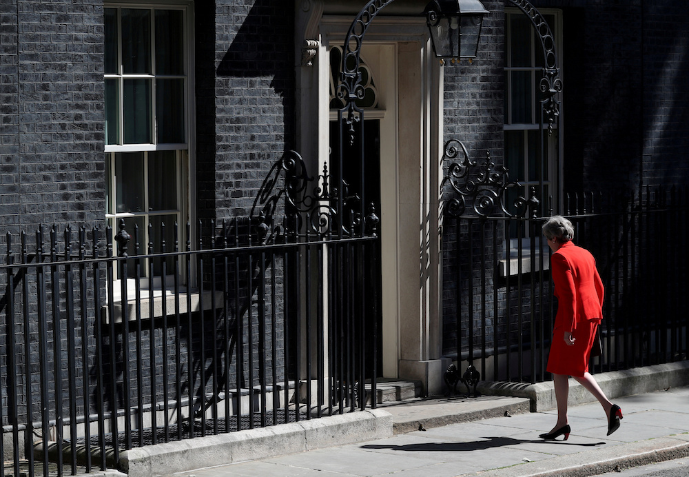 British Prime Minister Theresa May leaves after making a statement, at Downing Street in London, Britain, May 24, 2019. u00e2u20acu201d Reuters picnn