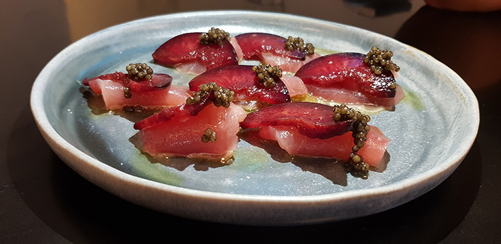 One of the dishes tested out with T'lur Caviar includes this one paired with sashimi - Picture courtesy of T'lur Caviar.