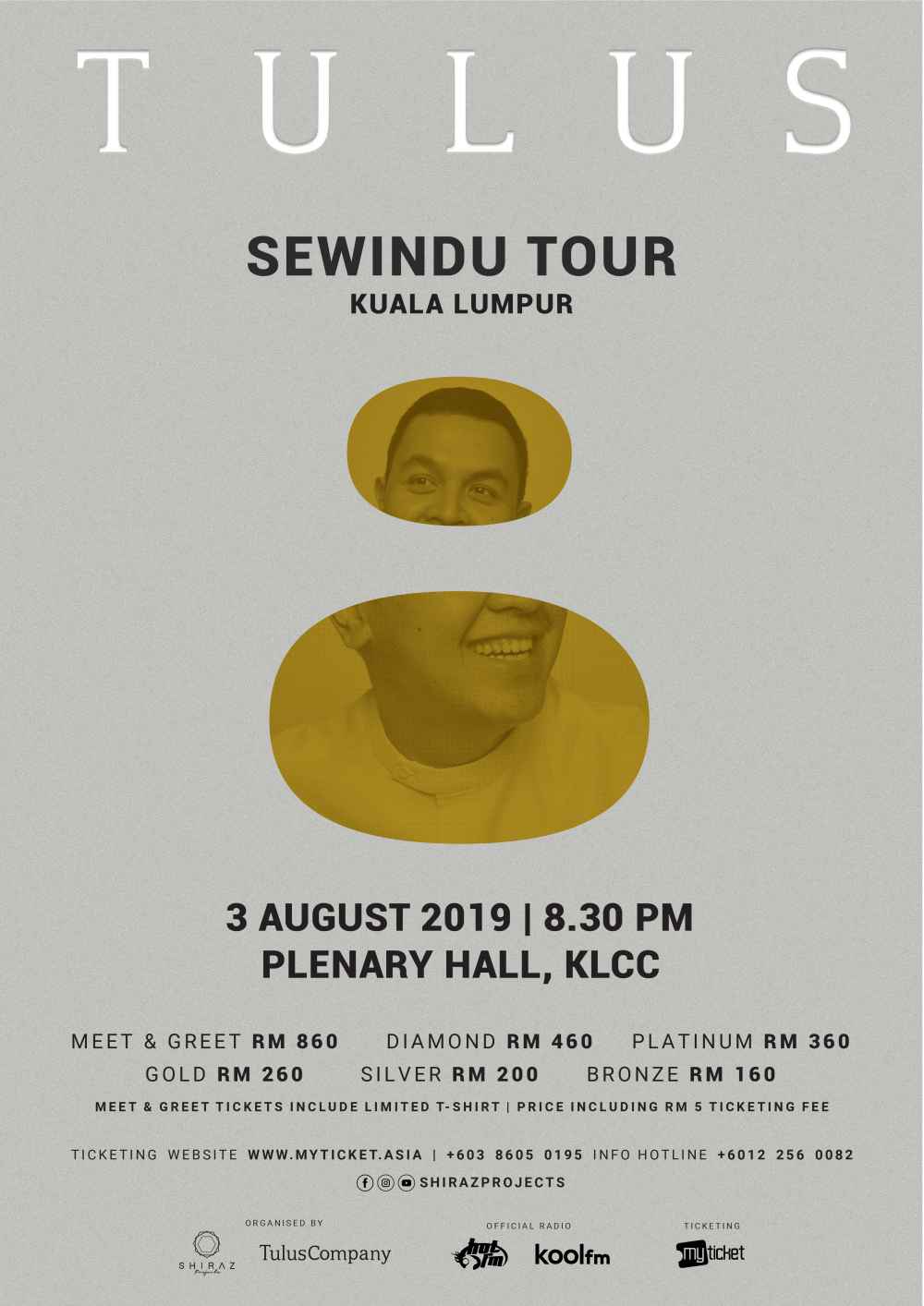 The ‘Sewindu’ tour will be held at the Kuala Lumpur Convention Centre’s Plenary Hall.