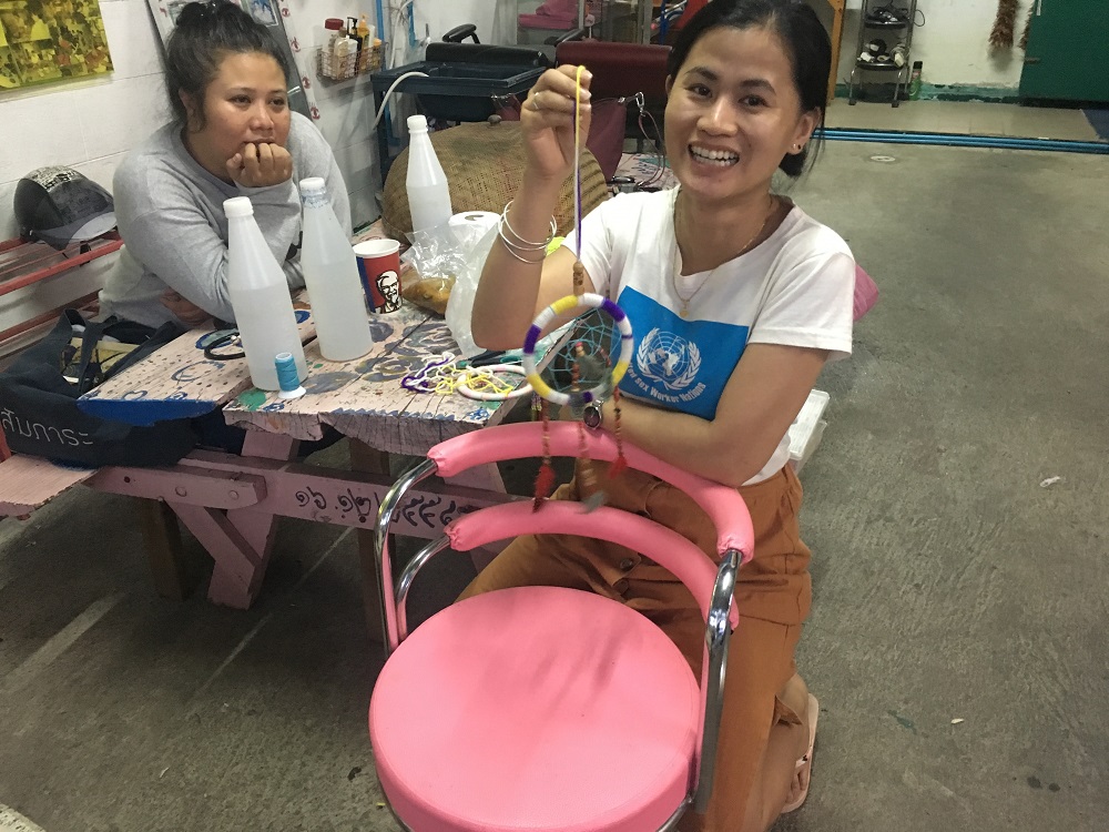 Mai Chanta, a sex worker, chats in a Chiang Mai bar that is part of a collective lobbying to give them the same rights as other workers and decriminalise prostitution in Thailand April 3, 2019. u00e2u20acu201d Thomson Reuters Foundation pic