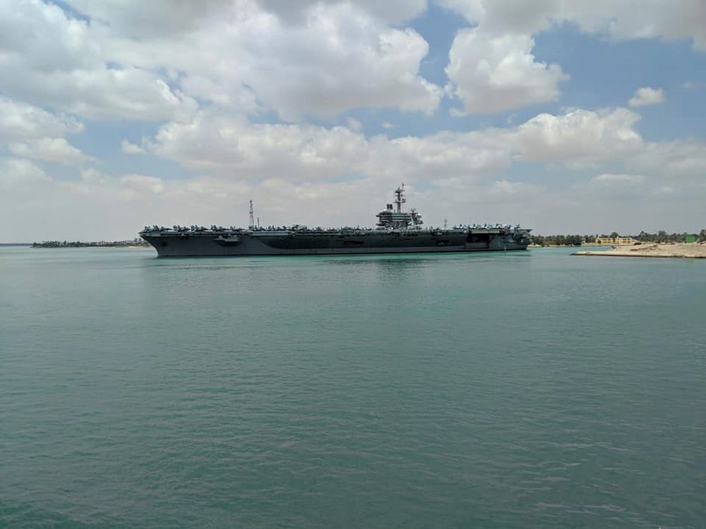 US aircraft carrier the USS Abraham Lincoln is pictured while it travels through the Suez Canal in Egypt May 9, 2019 in this picture obtained from social media. u00e2u20acu201d Bud Kinsey picture via Reuters