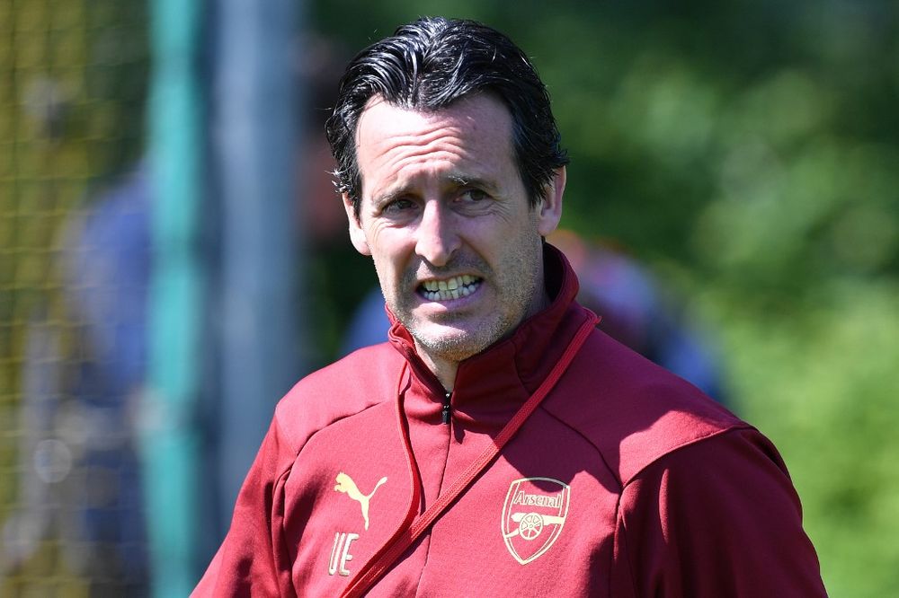 Arsenalu00e2u20acu2122s Spanish head coach Unai Emery takes a training session at Arsenalu00e2u20acu2122s Colney training centre in St. Albans on May 21, 2019 ahead of their Europa League final match against Chelsea on May 29. u00e2u20acu201d AFP pic