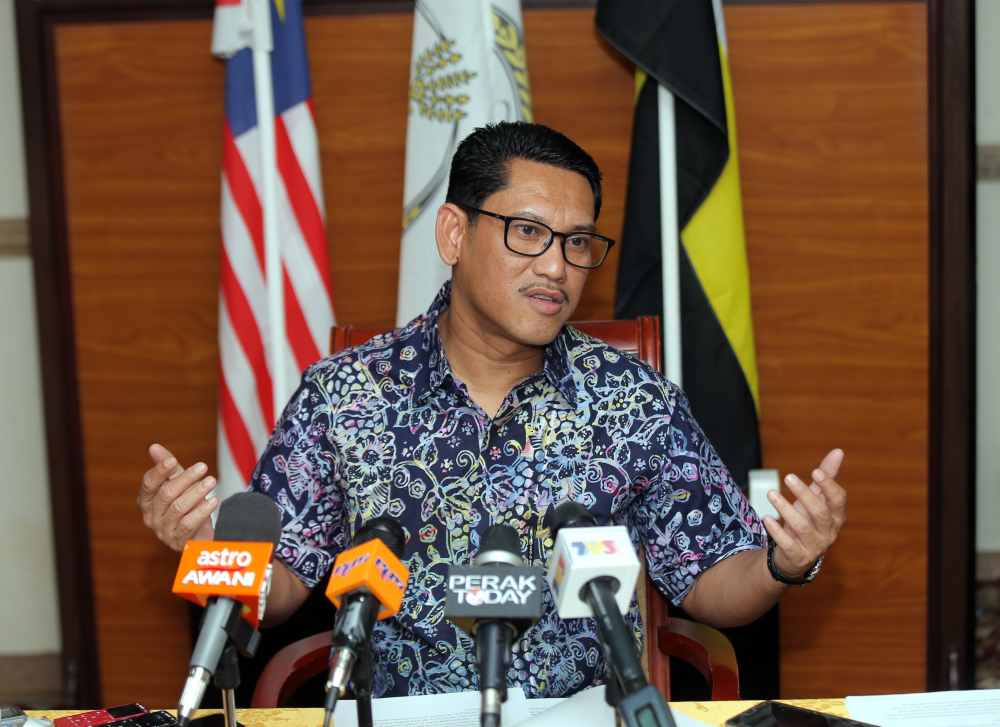 Perak Mentri Besar Datuk Seri Ahmad Faizal Azumu speaks to reporters in a special interview session at his official residence in Ipoh May 13, 2019. u00e2u20acu2022 Picture by Farhan Najib