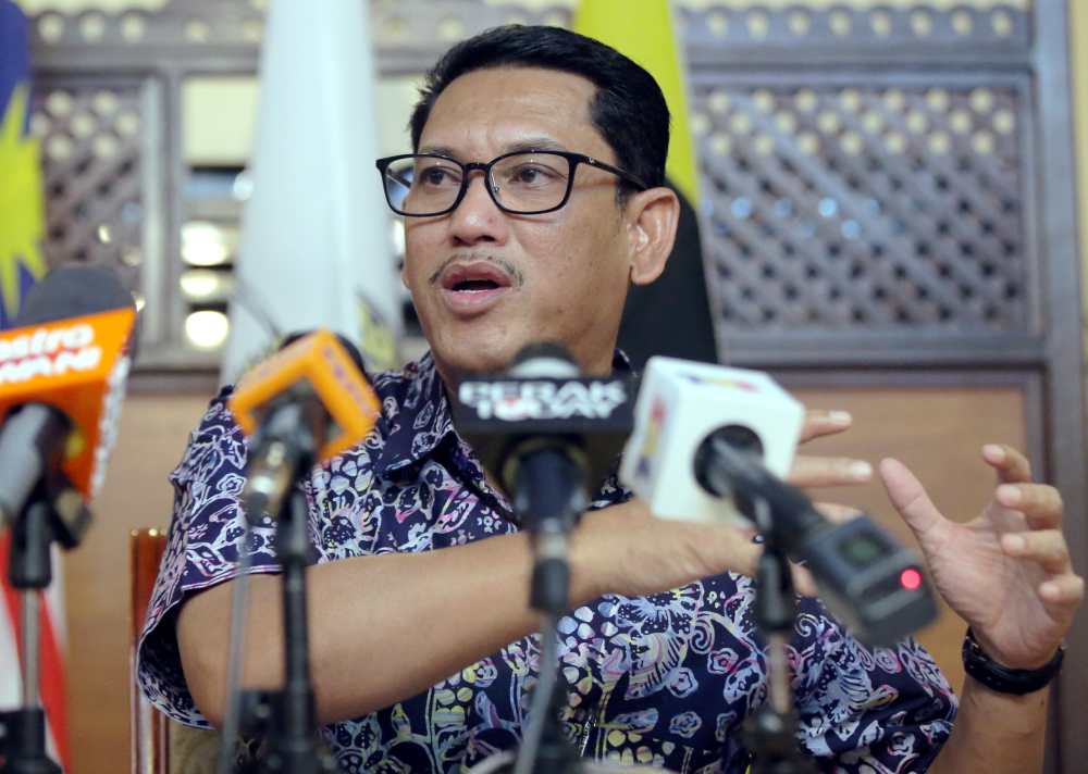 Perak Mentri Besar Datuk Seri Ahmad Faizal Azumu speaks to reporters in a special interview session at his official residence in Ipoh May 13, 2019. u00e2u20acu2022 Picture by Farhan Najib