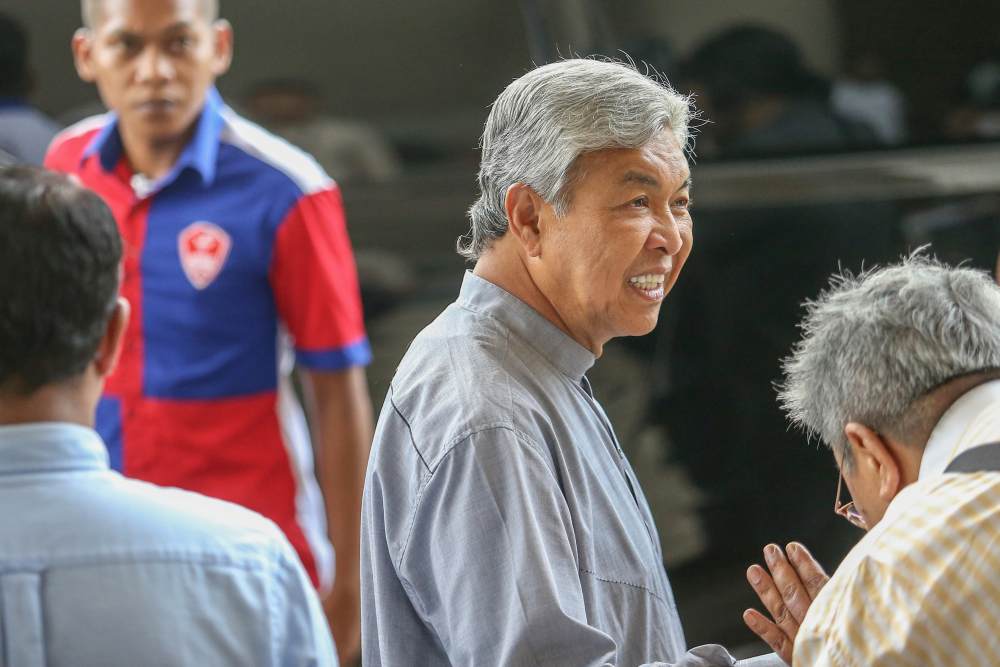 Datuk Seri Ahmad Zahid Hamidi is seen at the KL Courts Complex today, May 3, 2019. u00e2u20acu2022 Picture by Hari Anggara