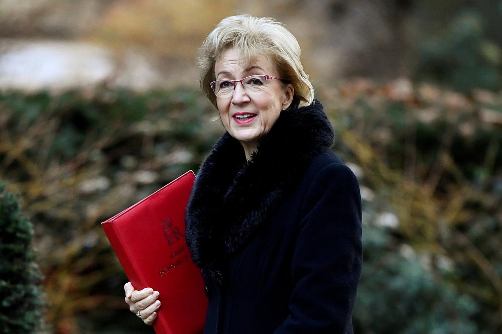 Britain's Conservative Party's leader of the House of Commons Andrea Leadsom arrives at Downing Street in London January 22, 2019. u00e2u20acu201d Reuters pic