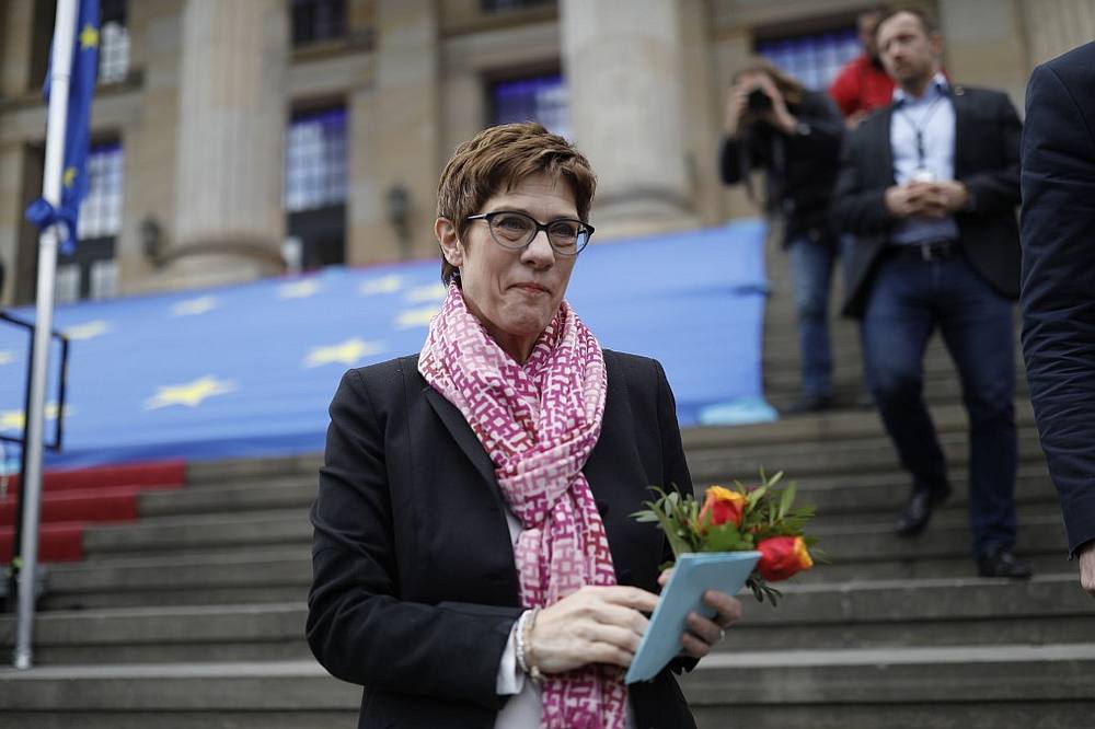 Leader of Germany's conservative Christian Democratic Unionparty Annegret Kramp-Karrenbauer takes part in a rally at Gendarmenmarkt square in Berlin May 5, 2019.  u00e2u20acu201d AFP pic