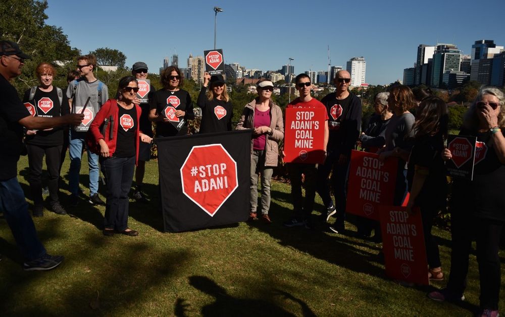 Anti-Adani coal mine protesters preparing to door knock residents to vote out climate change sceptic and former prime minister Tony Abbott in his affluent seat of Warringah in north Sydney ahead of the Australian election, May 12, 2019. u00e2u20acu201d AFP pic