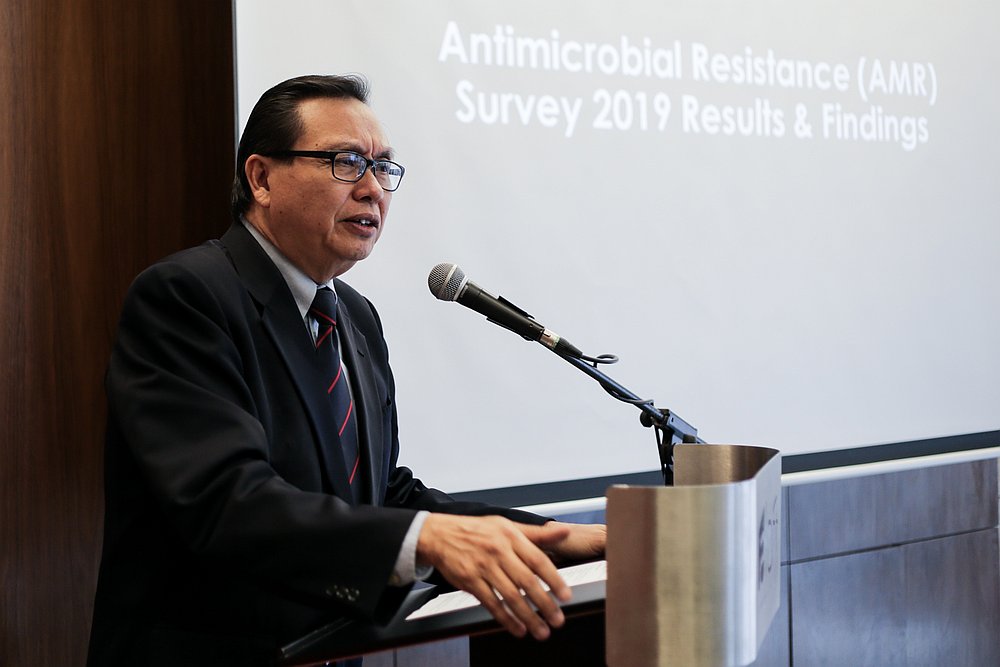 Health Ministry deputy director-general of health Datuk Dr Christopher Lee speaking at the 'War Against Superbugs' survey results sharing session at Aloft Hotel in KL Sentral. u00e2u20acu201d Picture by Ahmad Zamzahuri