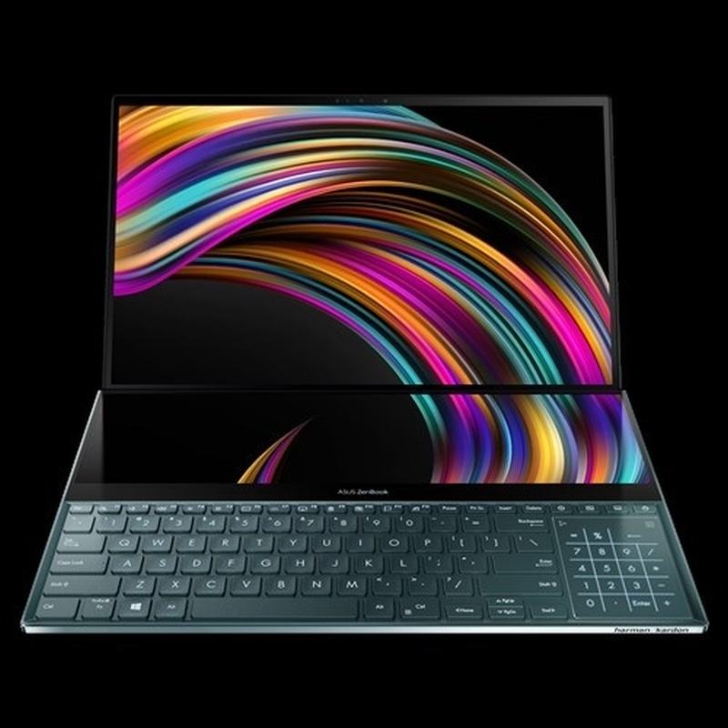 The ZenBook Pro Duo has three displays and a full-size mechanical keyboard. u00e2u20acu2022 AFP pic