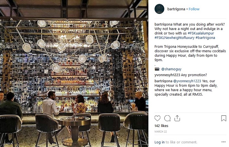 A screengrab from the Instagram account of Bar Trigona shows the cool interiors.