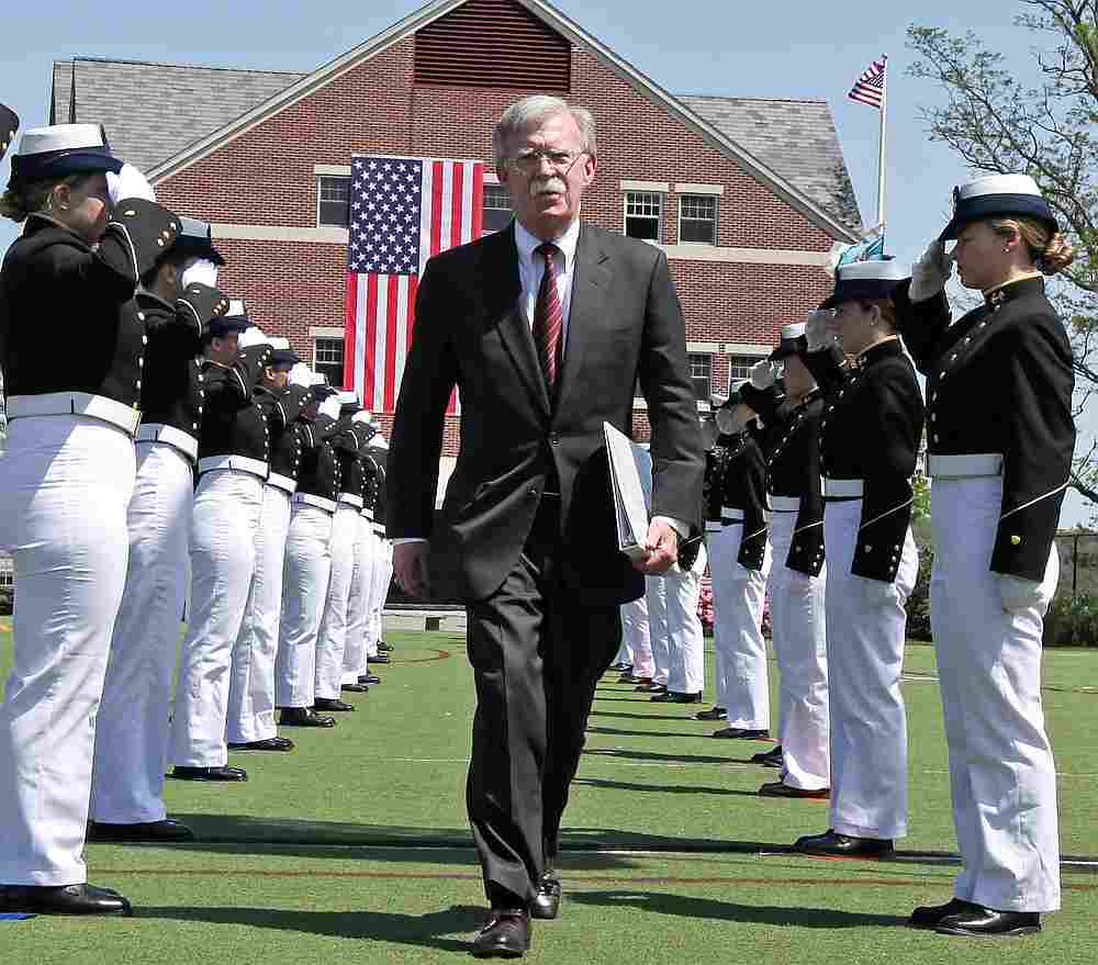 US National Security Adviser John Bolton arrives to attend a graduation ceremony at the US Coast Guard Academy in New London, Connecticut May 22, 2019. u00e2u20acu201d Reuters pic