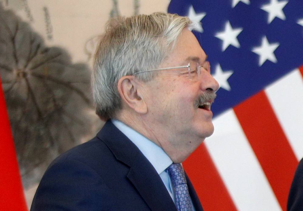 US Ambassador to China Terry Branstad after a meeting at the Diaoyutai State Guesthouse in Beijing May 1, 2019. u00e2u20acu201d Andy Wong/Pool pic via Reuters