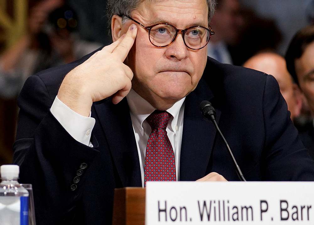 US Attorney General William Barr listens as he testifies before a Senate Judiciary Committee hearing on Capitol Hill in Washington May 1, 2019. u00e2u20acu201d Reuters pic 