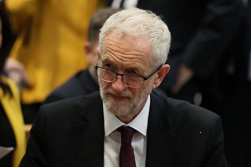 Labour Party leader Jeremy Corbyn attends the funeral service for murdered journalist Lyra McKee at St Anne's Cathedral in Belfast, Northern Ireland April 24, 2019. u00e2u20acu201d Brian Lawless/Pool pic via Reuters