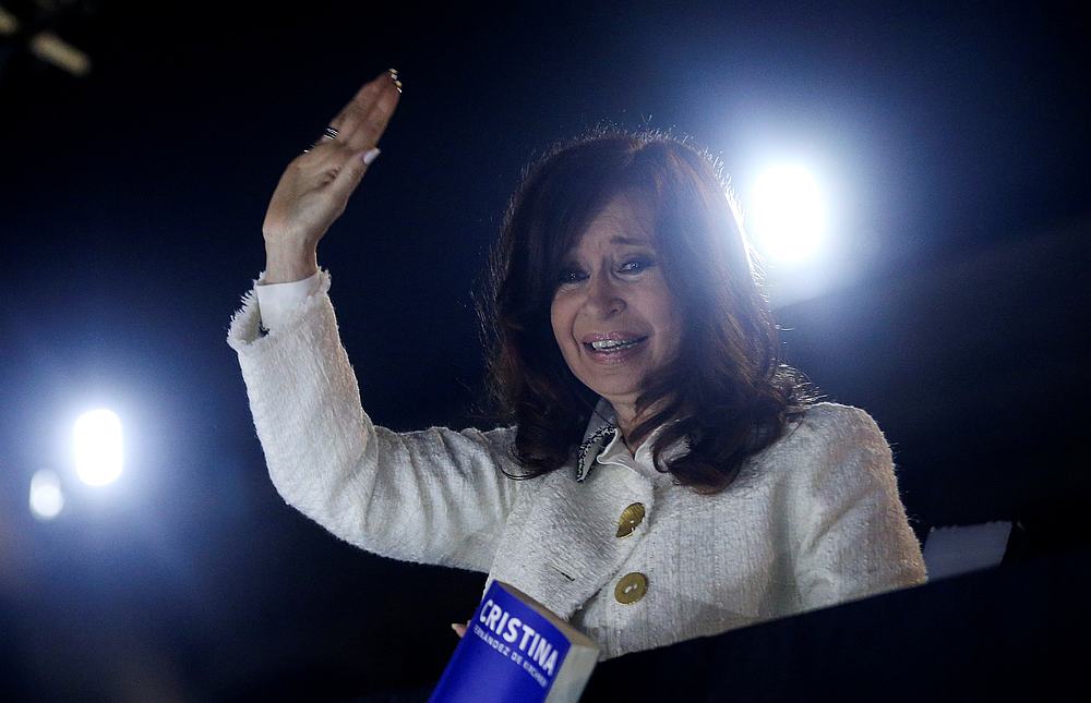 Argentina's former President Cristina Fernandez de Kirchner waves to supporters after the presentation of her book 'Sinceramente,' at the Buenos Aires book fair May 9, 2019. u00e2u20acu201d Reuters pic