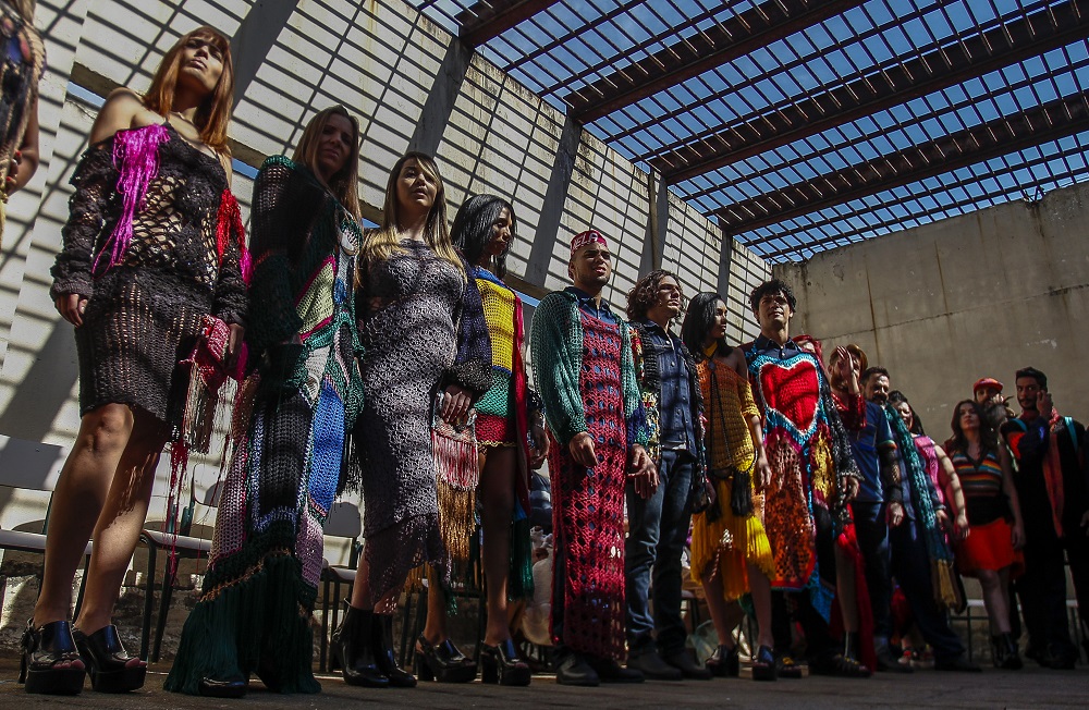 Models present crochet clothing creations made by inmates as part of u00e2u20acu02dcPonto Firmeu00e2u20acu2122 project in the Adriano Marrey maximum security penitentiary in Guarulhos, Brazil May 22, 2019. u00e2u20acu201d AFP pic          