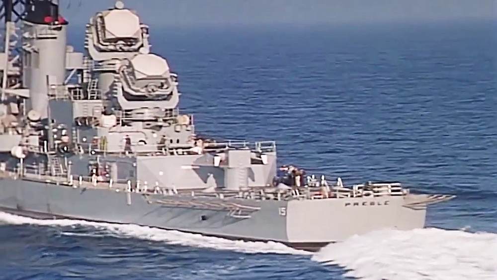 Image from the YouTube video 'USS Preble DLG-15 to DDG-46 Redsignation.'