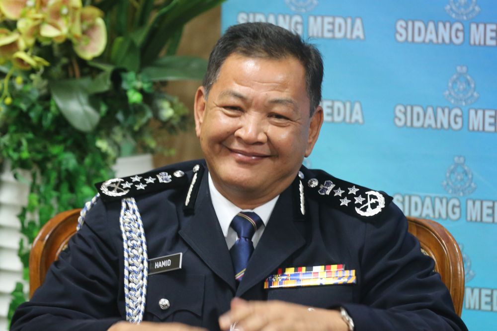 Inspector-General of Police Datuk Seri Abdul Hamid Bador speaks during a press conference at Bukit Aman, Kuala Lumpur May 15, 2019. u00e2u20acu201d Picture by Firdaus Latif