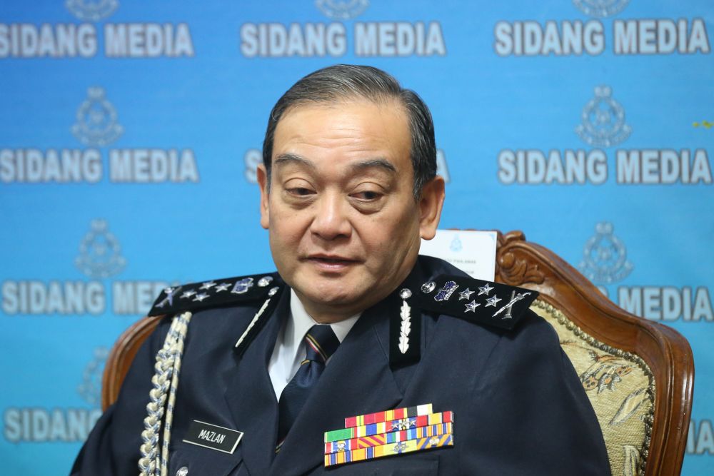 Deputy Inspector-General of Police Datuk Mazlan Mansor speaks during a press conference at Bukit Aman, Kuala Lumpur May 15, 2019. u00e2u20acu201d Picture by Firdaus Latif