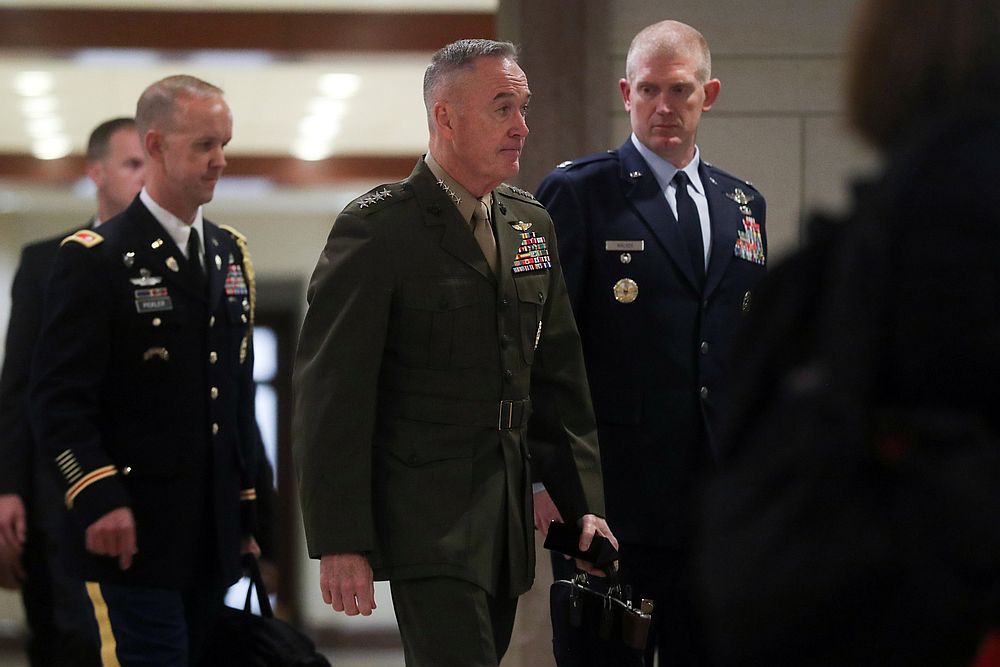 US Chairman of the Joint Chiefs Marine Corps General Joseph Dunford arrives to hold a classified briefing on Iran on Capitol Hill in Washington May 21, 2019. u00e2u20acu201d Reuters pic