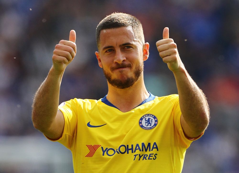 Chelsea's Eden Hazard gestures after the match against Leicester City. u00e2u20acu201d Reuters pic