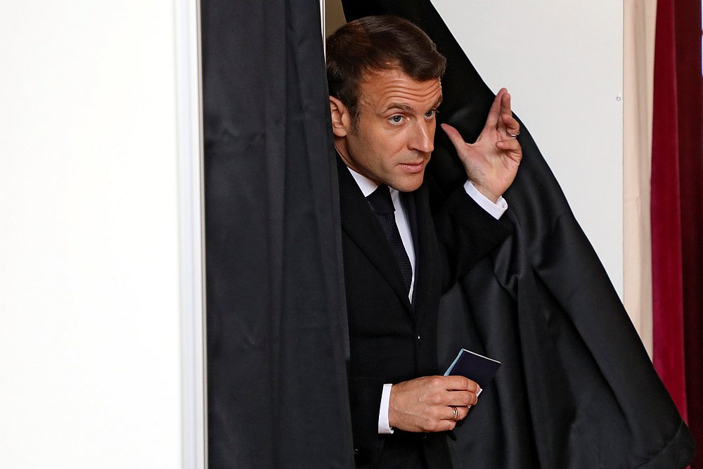 French president Emmanuel Macron prior to casting his ballot for the European parliamentary election in Le Touquet May 26, 2019. u00e2u20acu201d Ludovic Marin/Pool pic via Reuters