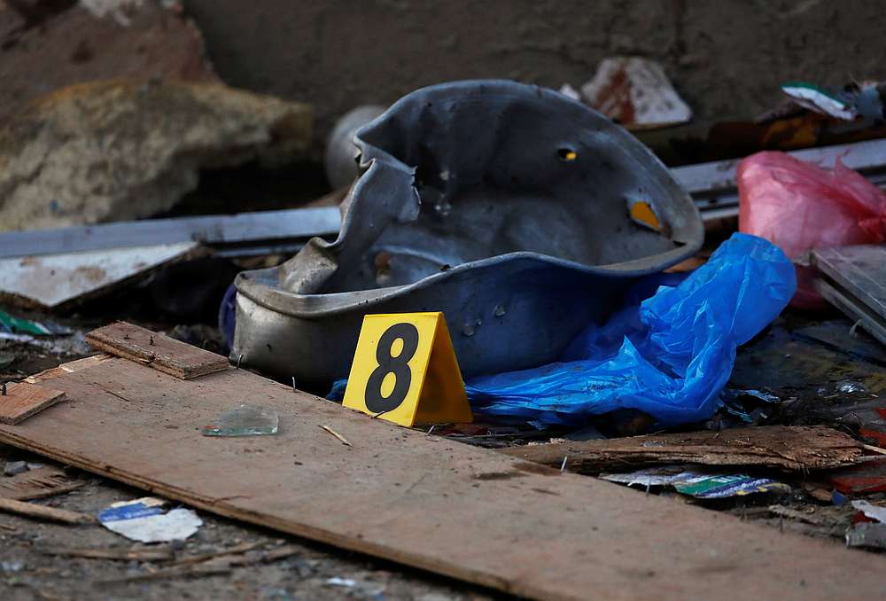 Police numbering is seen on an explosion site in Kathmandu, Nepal May 26, 2019. u00e2u20acu201d Reuters pic