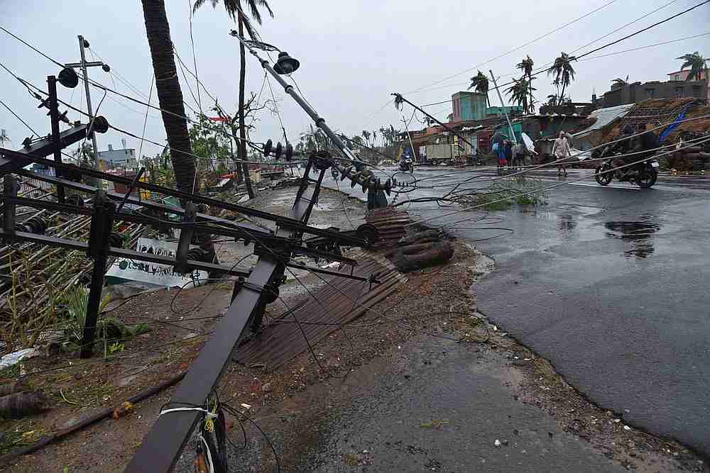 Fallen utility poles are pictured after Cyclone Fani hit Puri, in the eastern state of Odisha, India May 3, 2019. u00e2u20acu201d Reuters pic