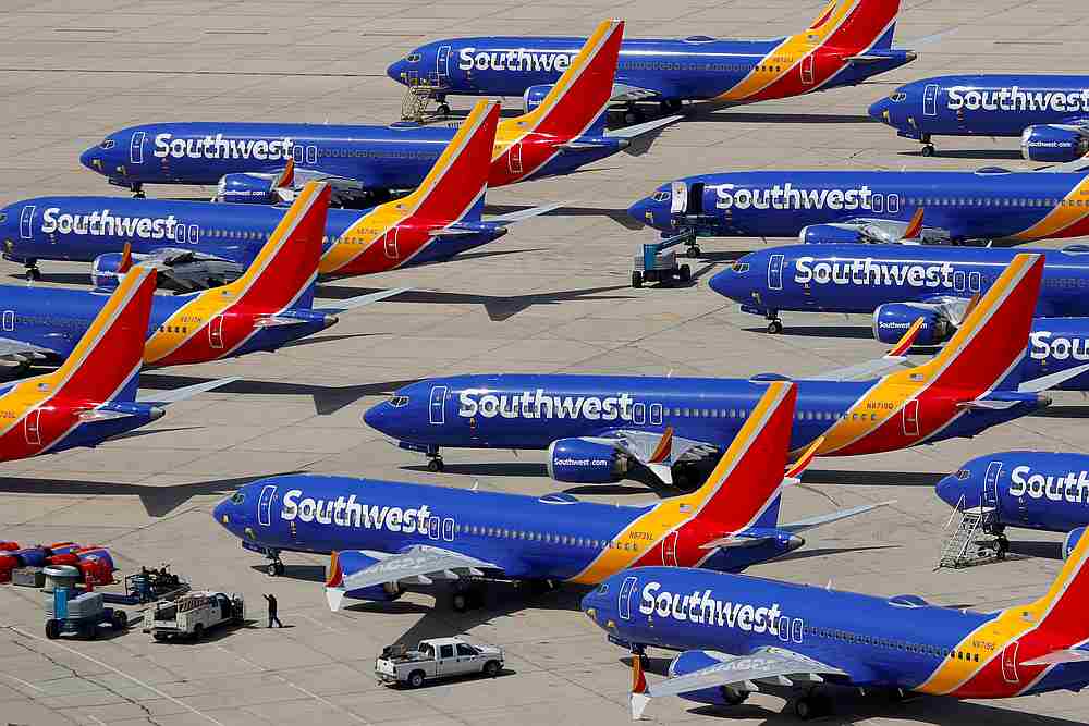 A number of grounded Southwest Airlines Boeing 737 MAX 8 aircraft are shown parked at Victorville Airport in Victorville, California March 26, 2019. u00e2u20acu201d Reuters pic