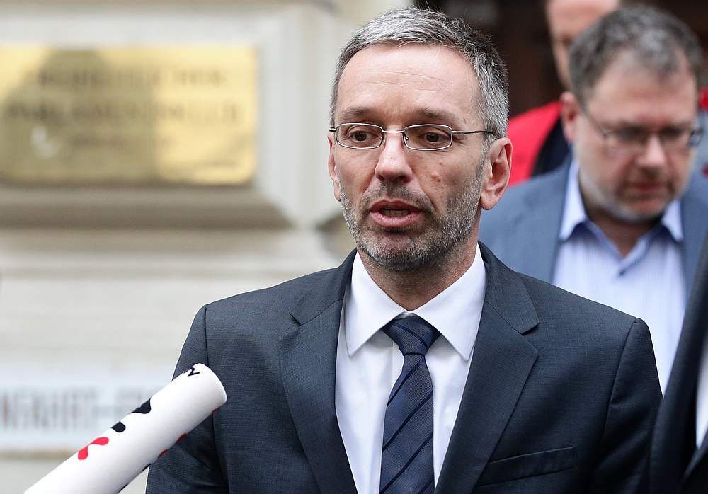 Austrian Interior Minister Herbert Kickl leaves after addressing a news conference in Vienna May 20, 2019. u00e2u20acu201d Reuters pic