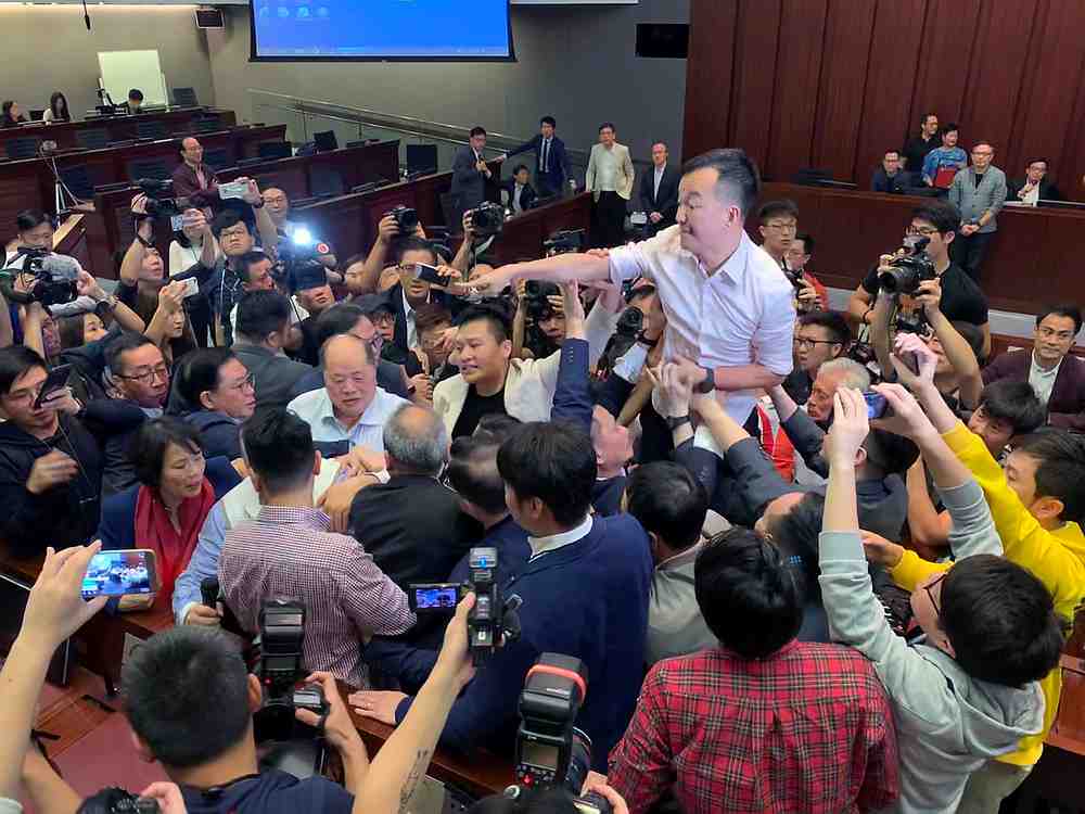 Pro-democracy lawmakers clash with pro-Beijing lawmakers during a meeting for control of a meeting room to consider the controversial extradition bill, in Hong Kong, China May 11, 2019. u00e2u20acu201d Reuters pic
