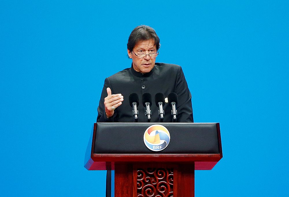 Pakistani Prime Minister Imran Khan speaking at the opening ceremony for the second Belt and Road Forum in Beijing, China April 26, 2019. u00e2u20acu201d Reuters pic