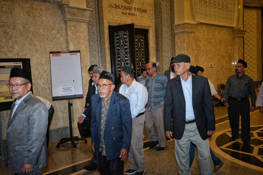Ahmadiyah supporters are pictured at the Palace of Justice in Putrajaya May 10, 2019. 