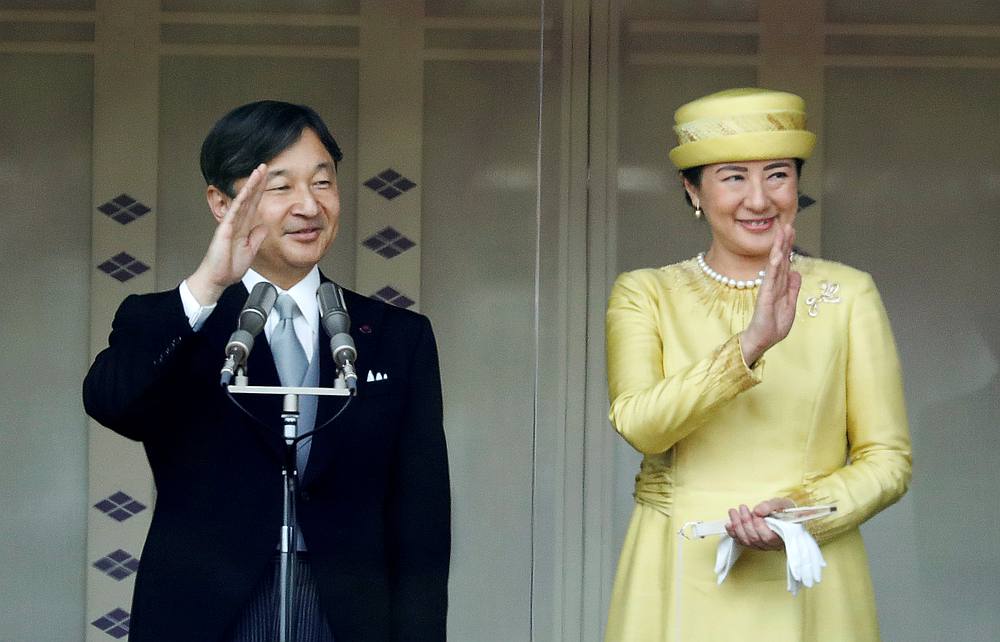 Japan's Emperor Naruhito and Empress Masako greet well-wishers during their first public appearance at the Imperial Palace in Tokyo May 4, 2019. u00e2u20acu201d Reuters pic