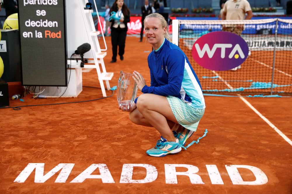 Netherlands' Kiki Bertens celebrates with the trophy after winning the final against Romania's Simona Halep. u00e2u20acu201d Reuters pic