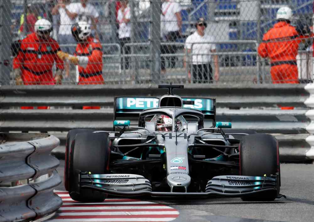 Mercedes' Lewis Hamilton during a practice session ahead of the Monaco Grand Prix in Monte Carlo May 23, 2019. u00e2u20acu2022 Reuters pic